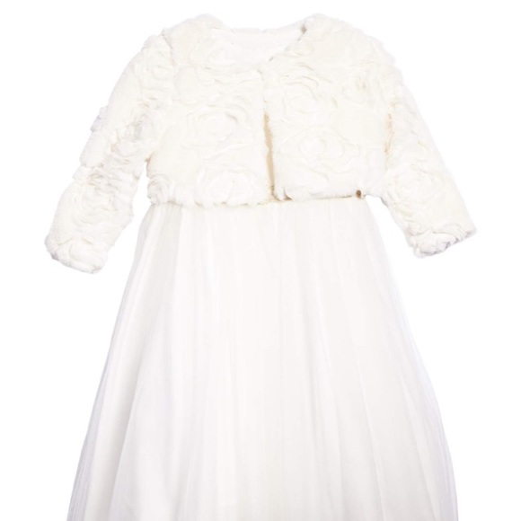 Nordstrom’s Faux-fur jacket with a dreamy dress. - Picture 3 of 4